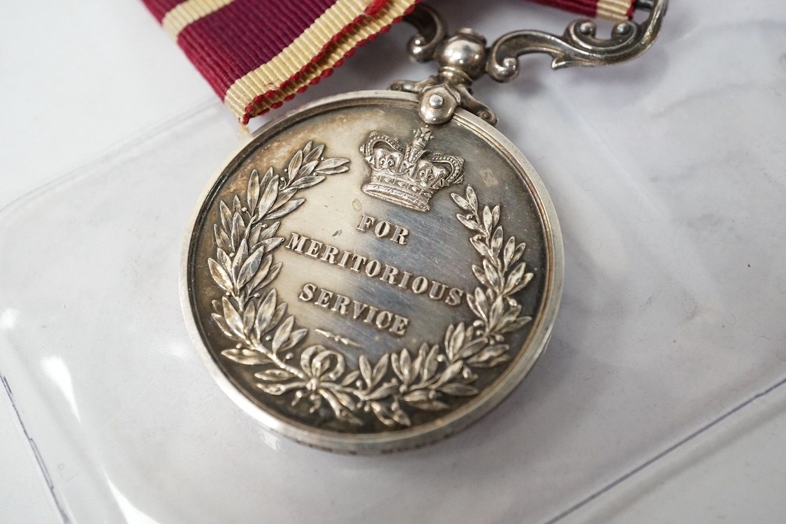 A George V Meritorious Service Medal (MSM), awarded to 37466 A. SJT: J. Ripley. R.E., together with his 1914-15 Star, British War Medal and Victory Medal. Condition - fair to good.